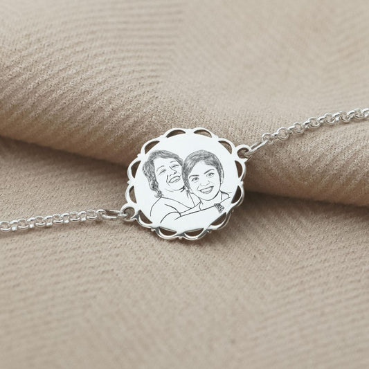 Pulsera Blondie con Cadena Dama Retrato