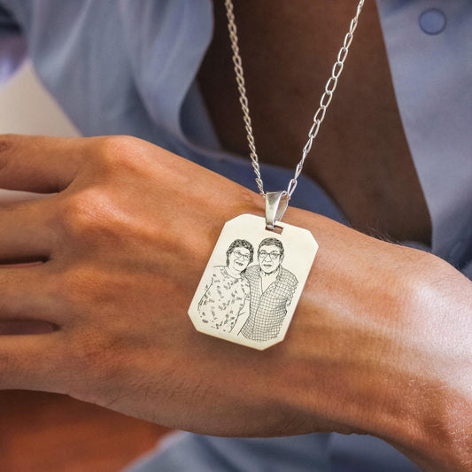 Collar Rectangular Caballero Retrato