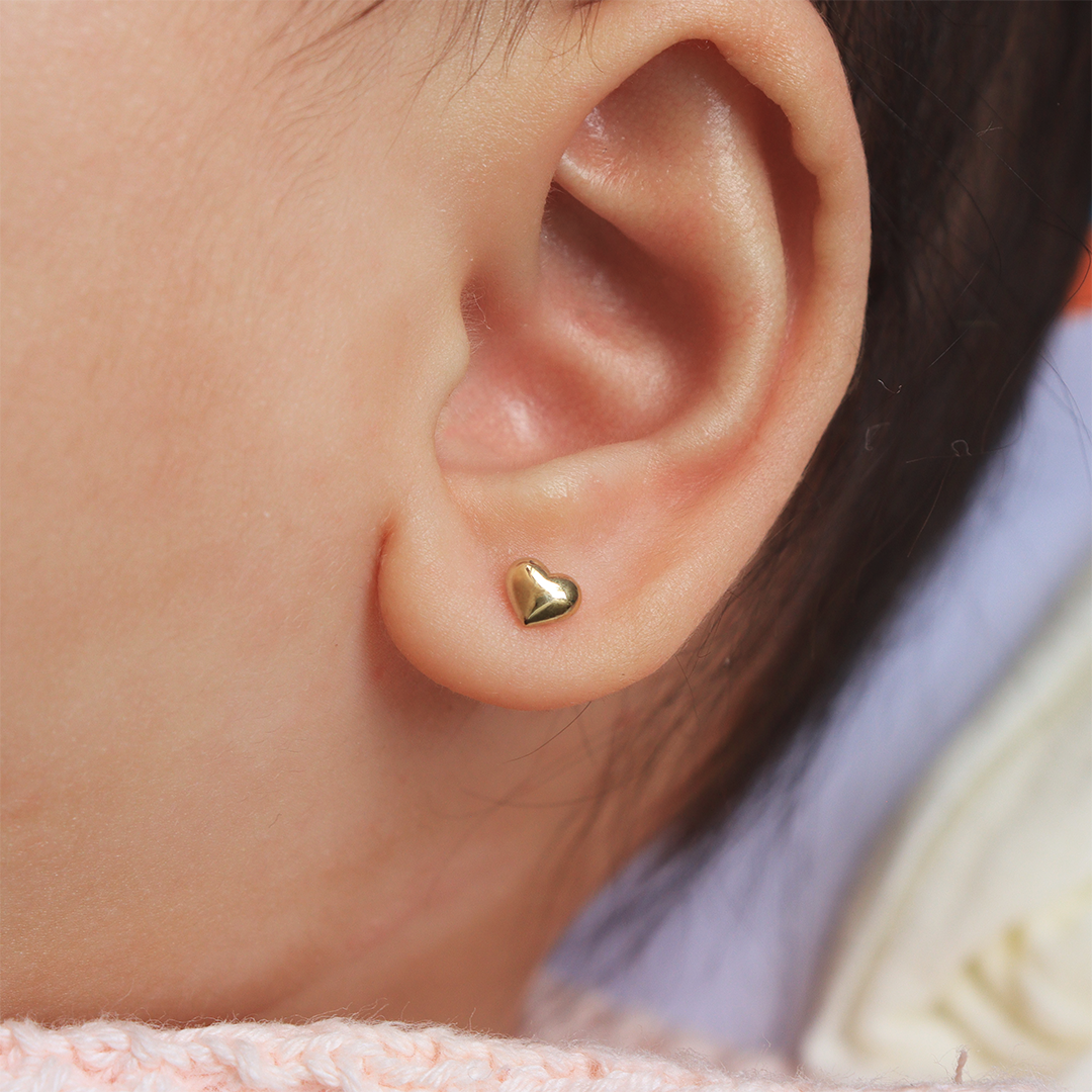 Arete Corazón Oro 18K