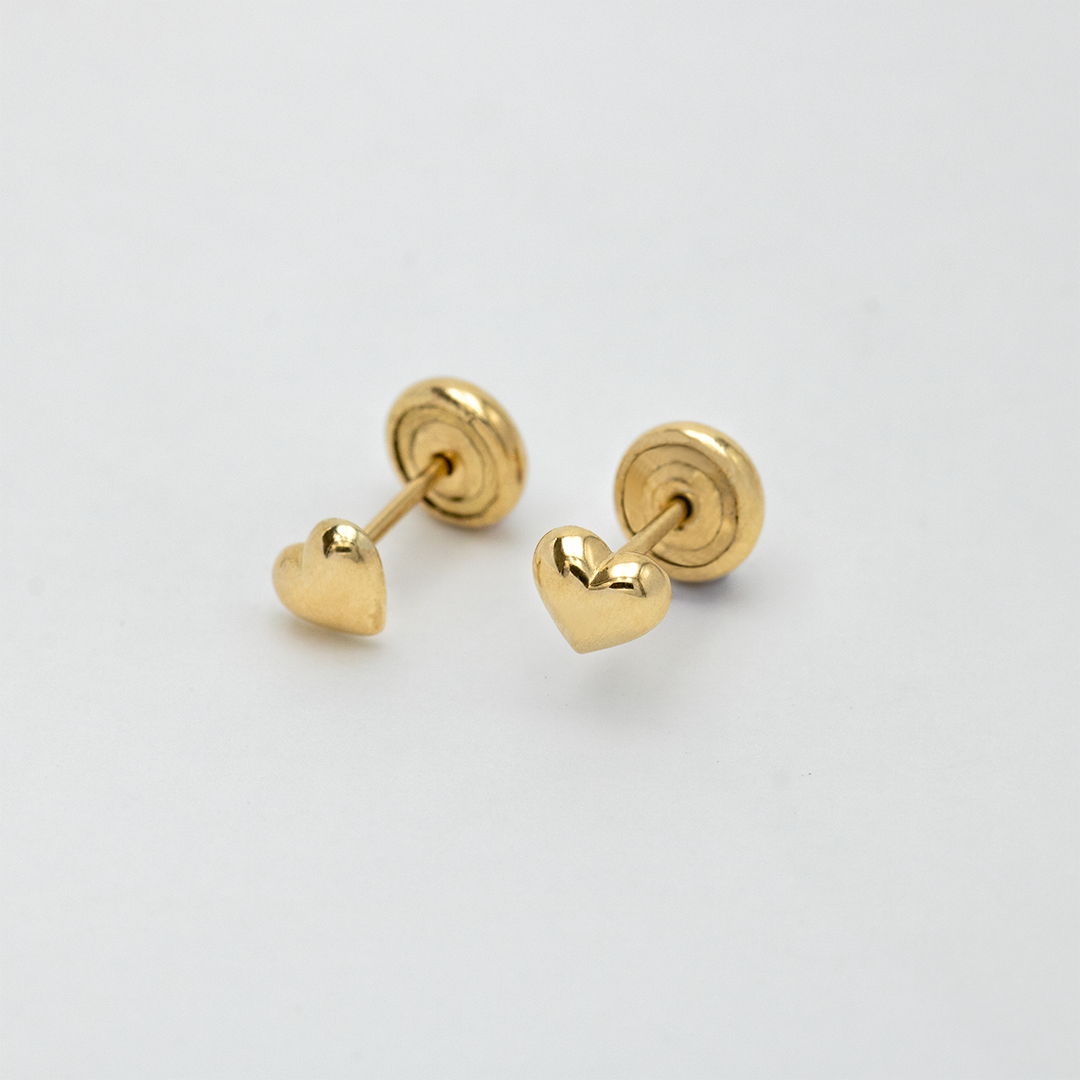 Arete Corazón Oro 18K
