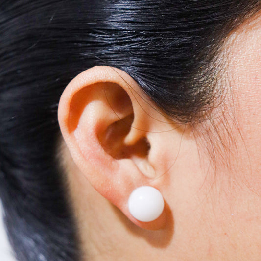 Pendientes Semi Bombita Leche Materna